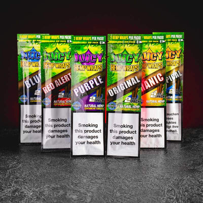 Juicy Hemp Wrap Kender Pakolások Tollhoz Csomagolásonként 2 db áfonyás csoportkép